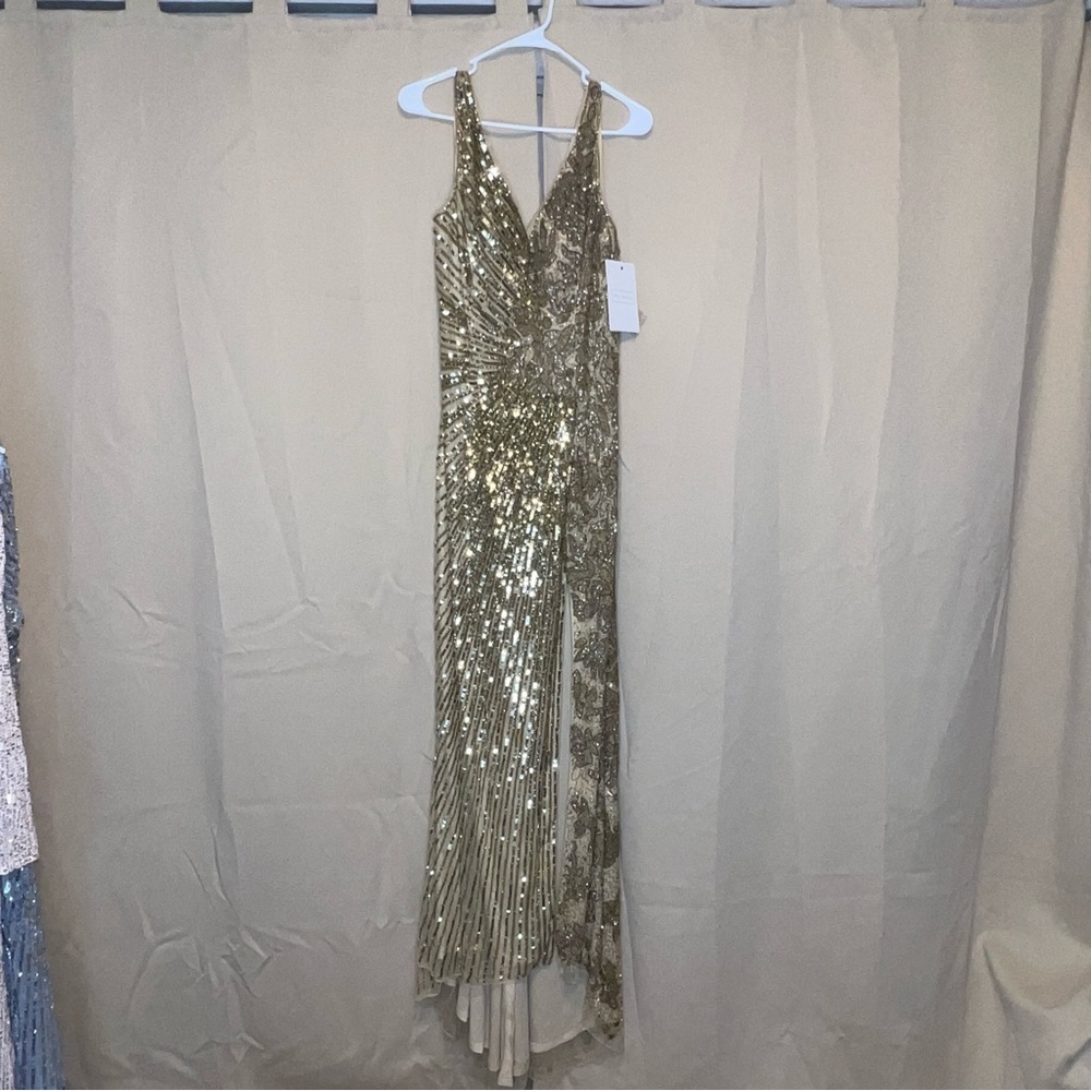 Mac Duggal 5473 NWT BEADED FLORAL SLEEVELESS GOWN - Picture 6 of 14